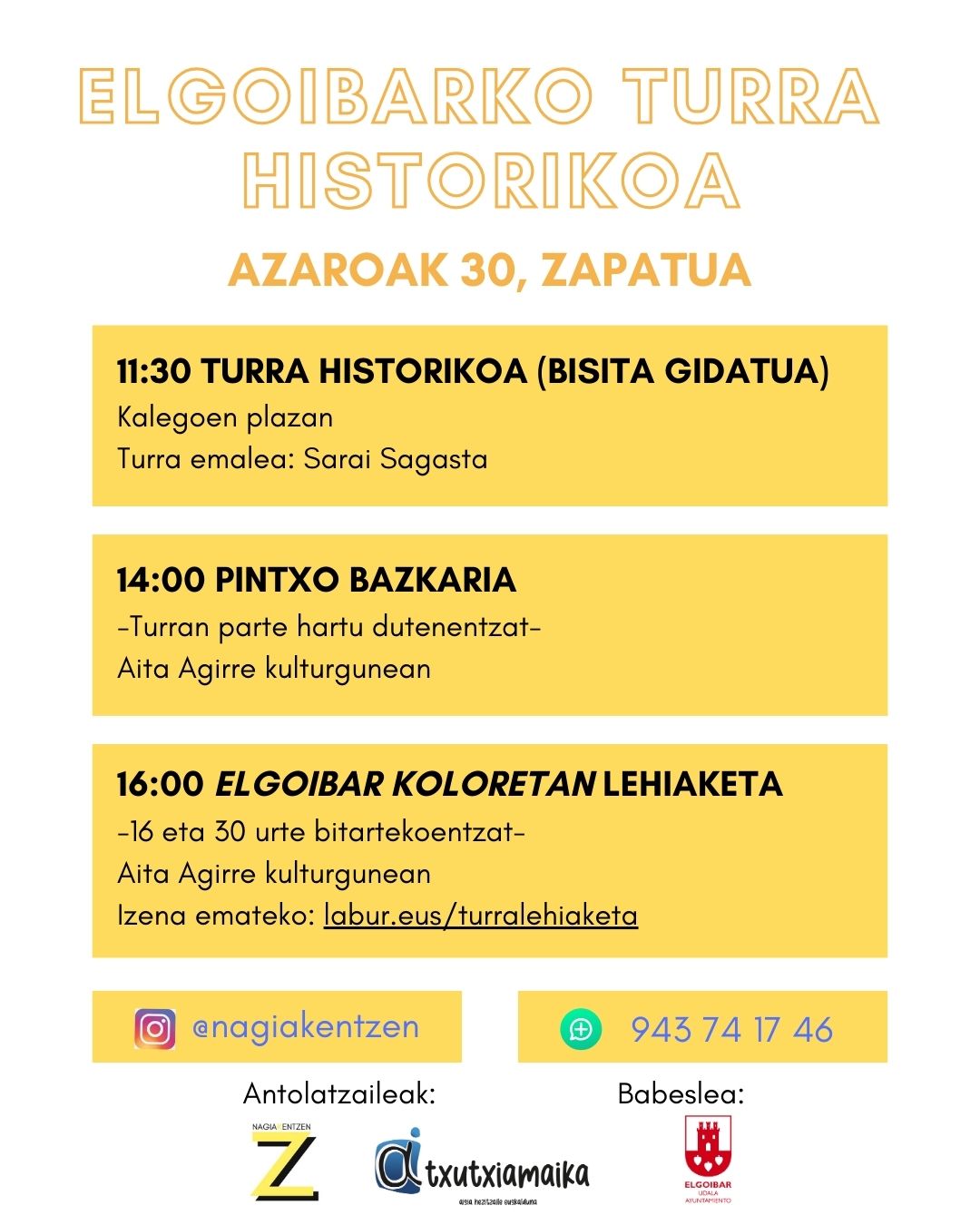 Elgoibarko turra historikoa antolatu dugu azaroaren 30erako